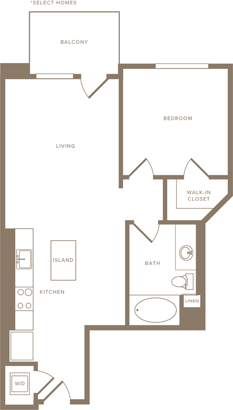 A05 Floor Plan at The Q Playa, Los Angeles, 90045